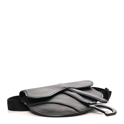 Ultra Matte Calfskin Saddle Belt Bag Black