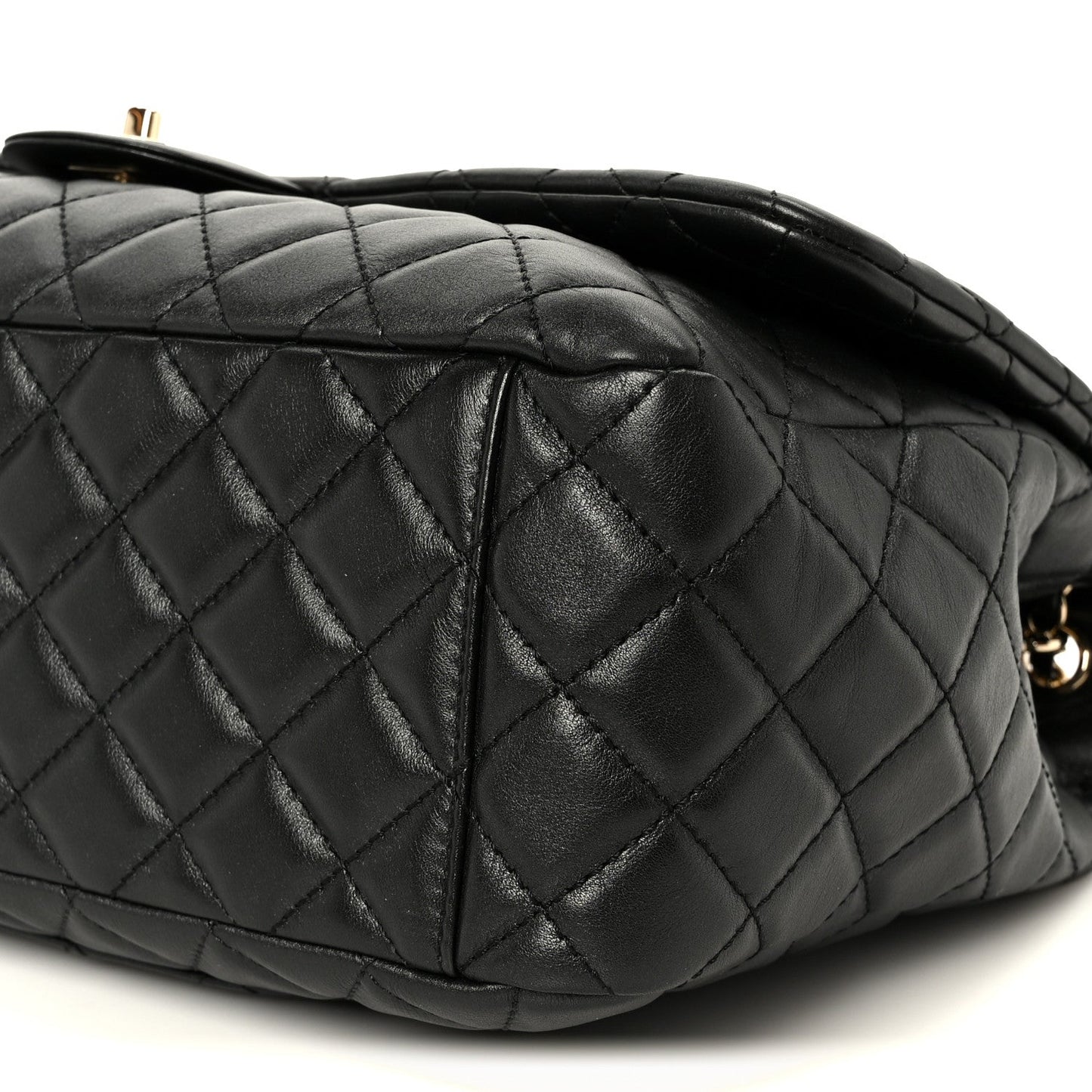 Calfskin Quilted Small XXL Travel Flap Bag Black