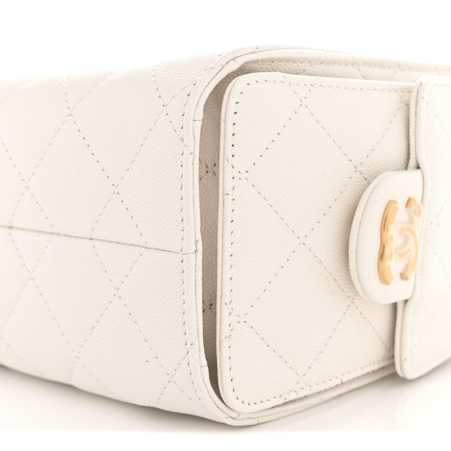 Caviar Quilted Mini Chanel 25 Handbag White