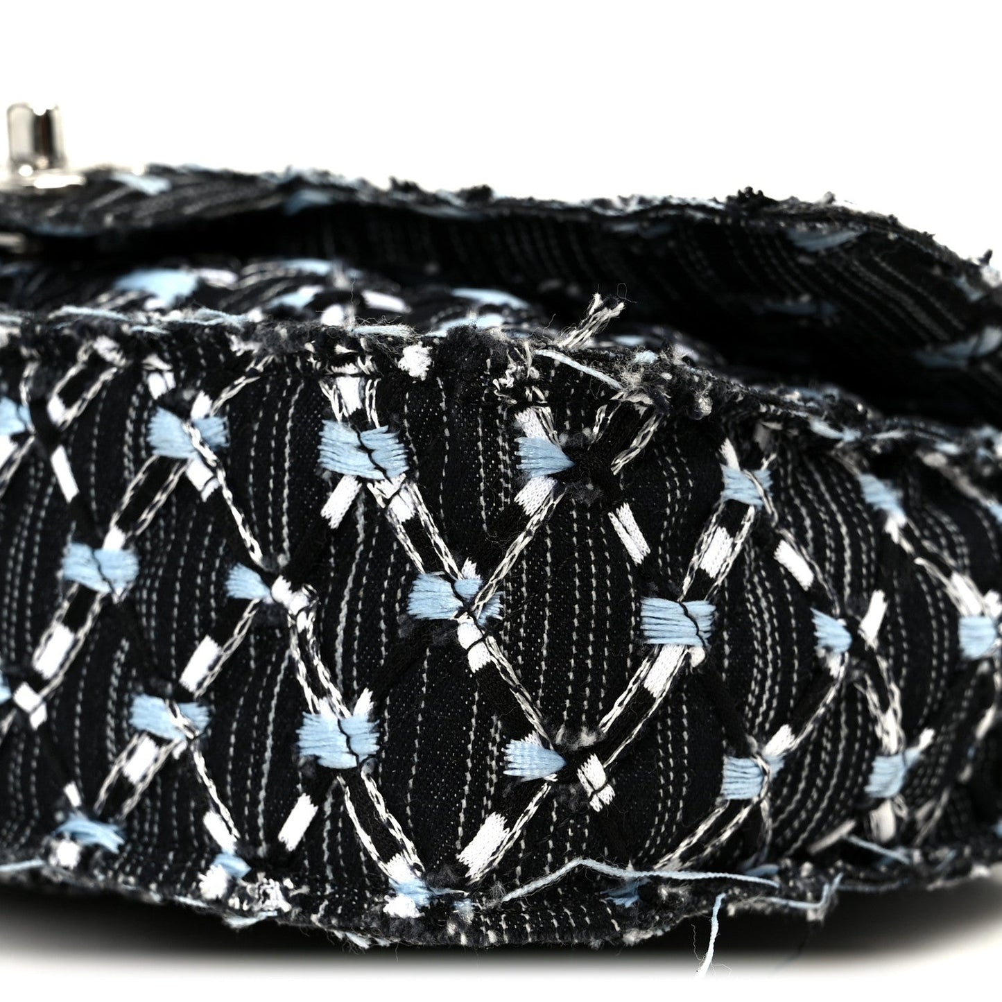 Denim Woven Medium Flap Light Blue
