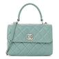 Lambskin Quilted Small Trendy CC Flap Dual Handle Bag Light Blue