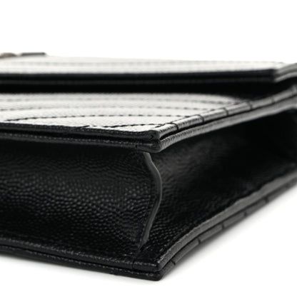 Grain De Poudre Matelasse Chevron Monogram Chain Wallet Black