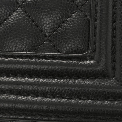 Caviar Quilted Small Boy Flap Black