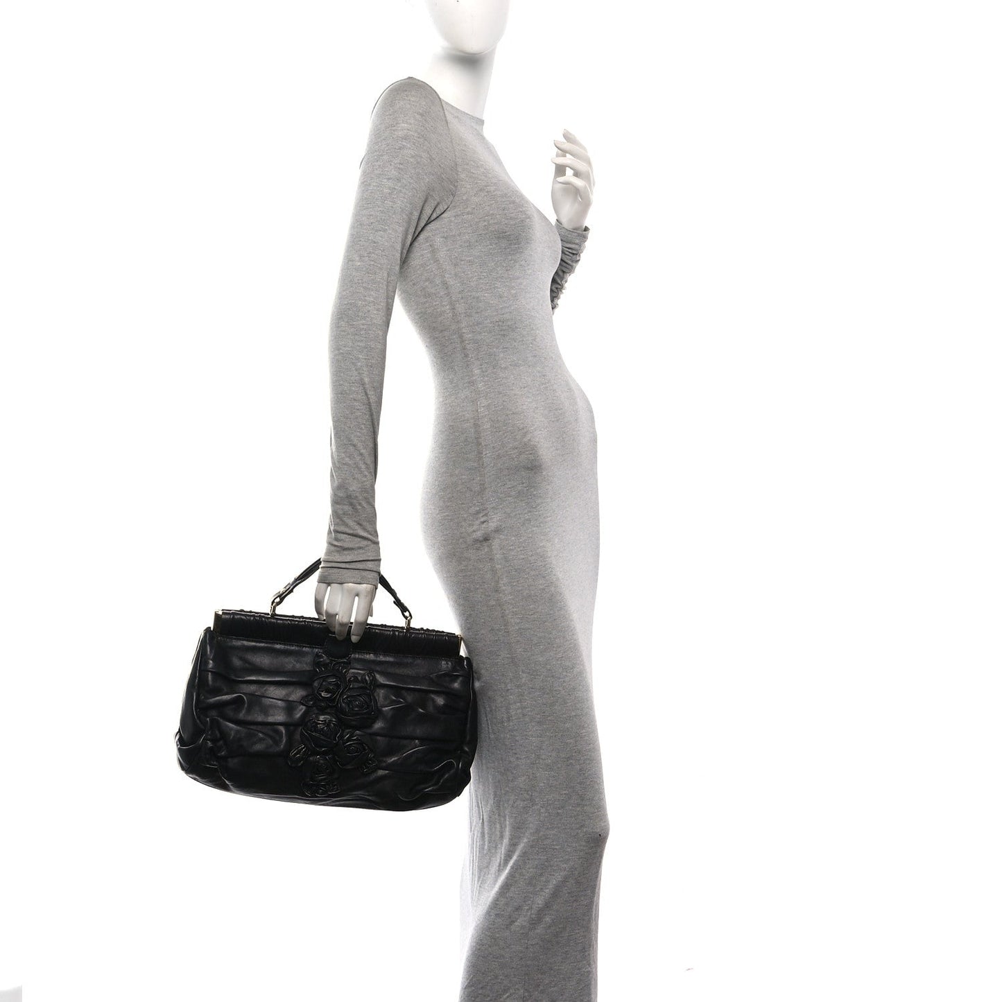 Nappa Jardin Rose Framed Duffel Black