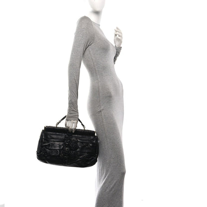 Nappa Jardin Rose Framed Duffel Black