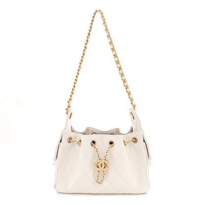 Caviar Quilted Mini Chanel 25 Handbag White