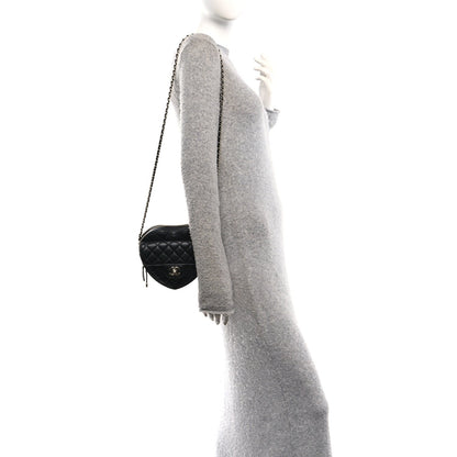 Lambskin Quilted CC In Love Heart Bag Black