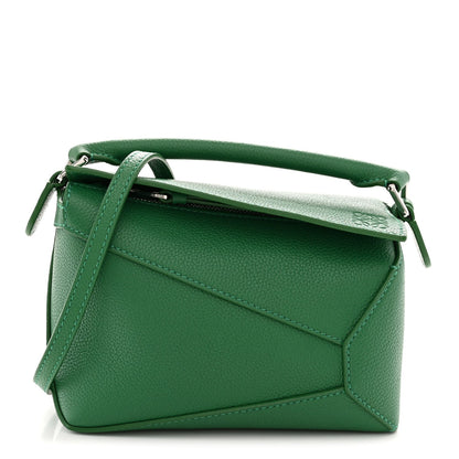 Calfskin Small Puzzle Edge Bag Tropical Green