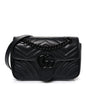 Calfskin Matelasse Monochrome Mini GG Marmont Shoulder Bag Black