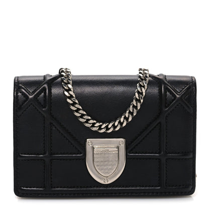 Lambskin Baby Diorama Flap Bag Black