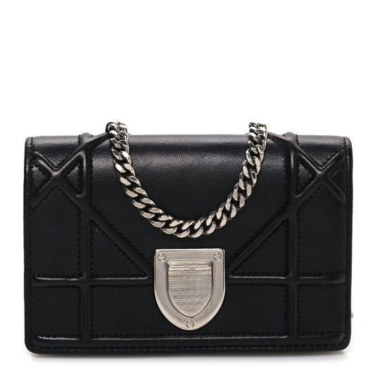 Lambskin Baby Diorama Flap Bag Black