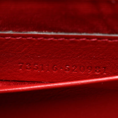 Moire Fabric Calfskin Rhinestone Monogram Monochrome Lizard Embossed Mini Bamboo 1947 Top Handle Chain Bag Red