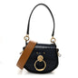 Calfskin Crocodile Embossed Small Tess Bag Full Blue