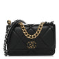 Lambskin Quilted Chanel 19 Wallet On Chain WOC Black