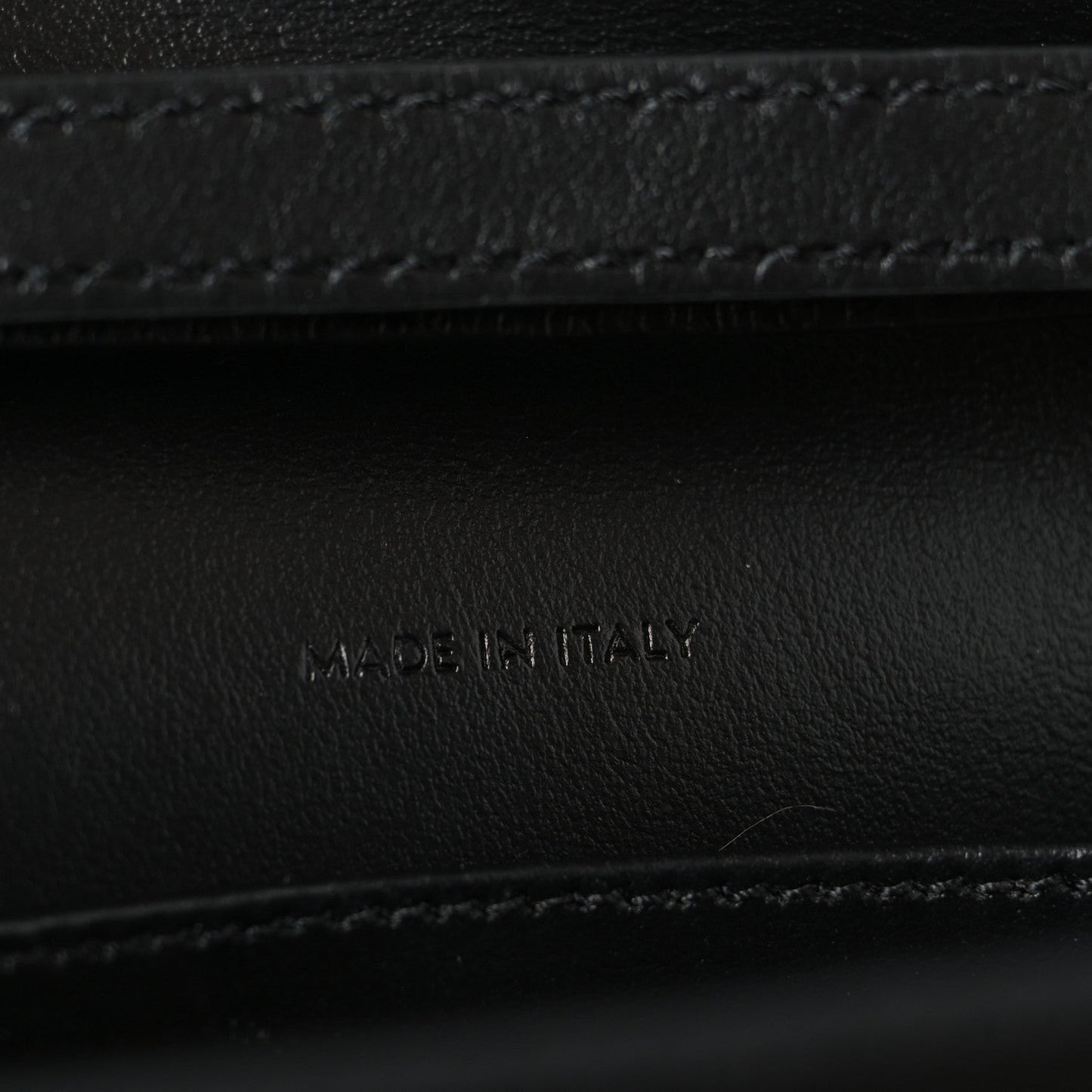 Shiny Calfskin Triomphe Margo Wallet on Chain Black