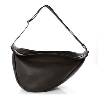 Grained Calfskin Large Slouchy Banana Bag Brunette