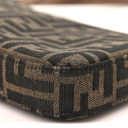 Fabric Jacquard Vitello Grace FF 1974 Baguette Pouch Tobacco Moro Sand