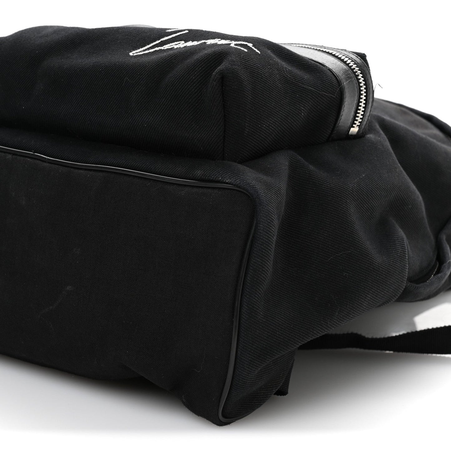 Canvas Signature Embroidered City Backpack Black
