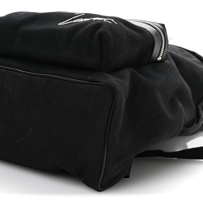 Canvas Signature Embroidered City Backpack Black