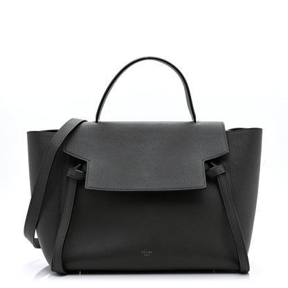 Grained Calfskin Mini Belt Bag Grey