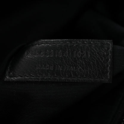 Crinkled Calfskin Matelasse Monogram Medium Niki Chain Satchel Black