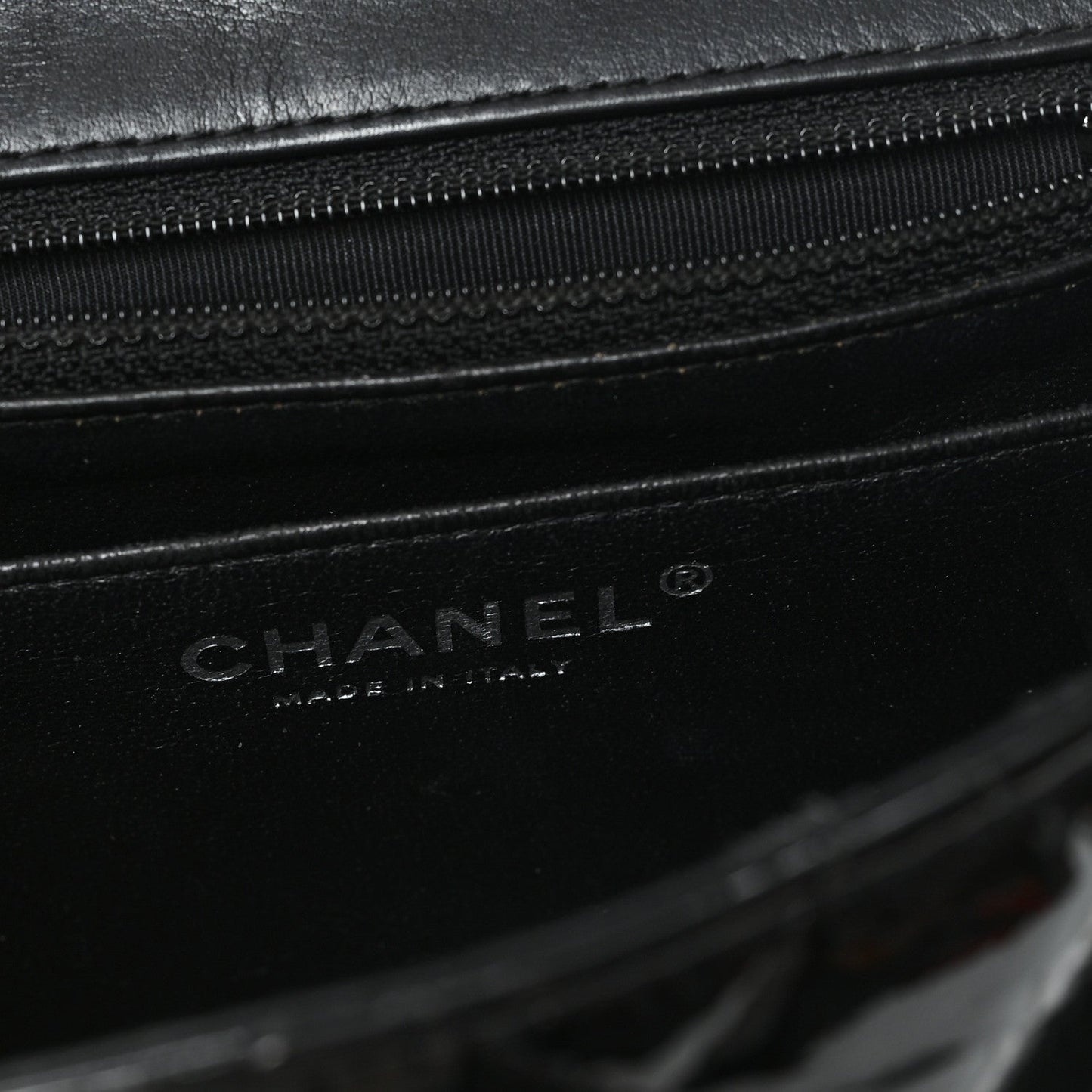 Patent Calfskin Quilted Mini Square Flap Black