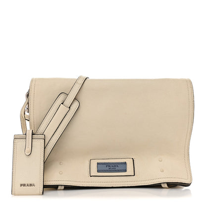 Glace Calf Etiquette Flap Bianco Astra
