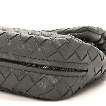 Nappa Intrecciato Small Chain Crossbody Light Grey