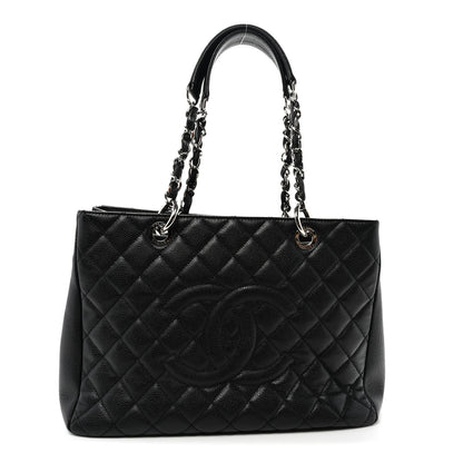 Caviar Quilted Grand Shopping Tote GST Black