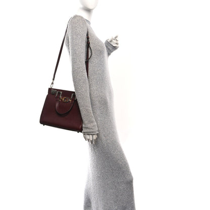 Grainy Calfskin Small Zumi Top Handle Bag Vintage Bordeaux