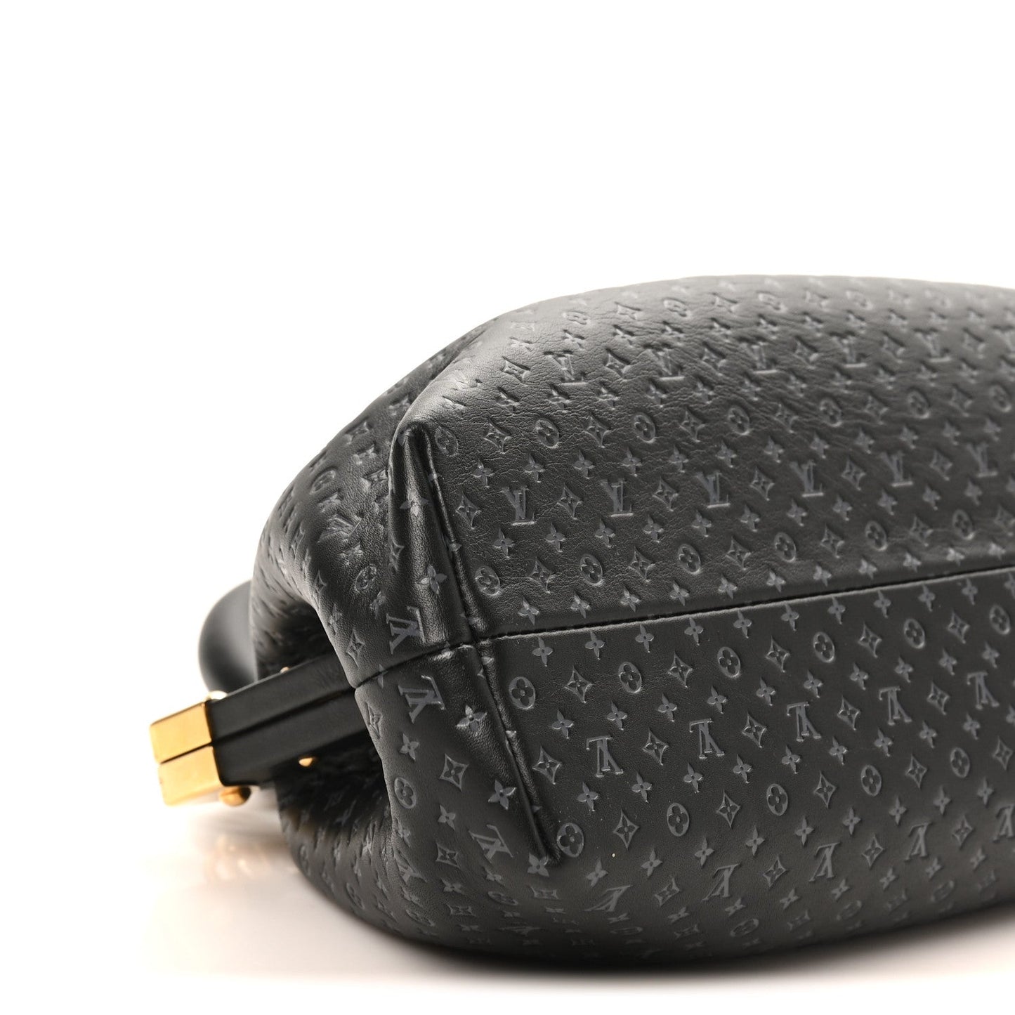 Calfskin Nanogram Embossed Clutch Black