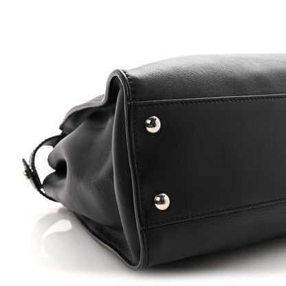 Vitello Seta Snakeskin Crocodile Monster Eyes Medium Peekaboo Iconic Satchel Black Girasole