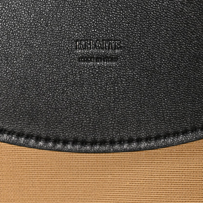 Canvas Calfskin Medium Lotus Tote Black Honey