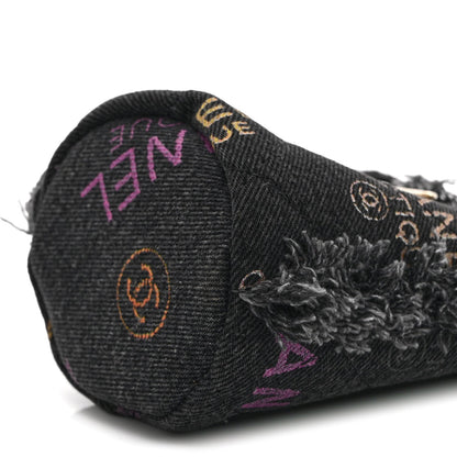 Denim Quilted Mood Mini Bucket With Chain Black Multicolor
