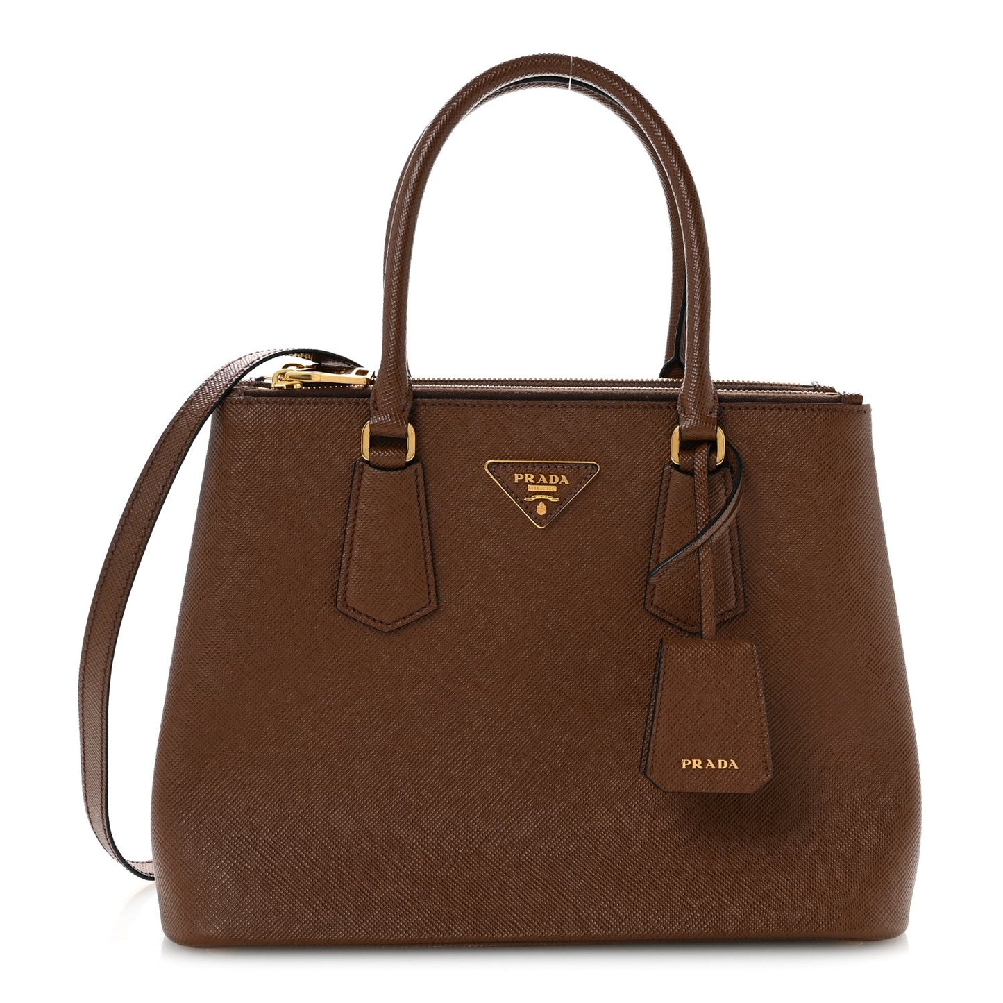 Saffiano Cuir Medium Galleria Double Zip Tote Palissandro