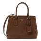 Saffiano Cuir Medium Galleria Double Zip Tote Palissandro