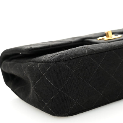 Jersey Quilted Small Double Flap Black