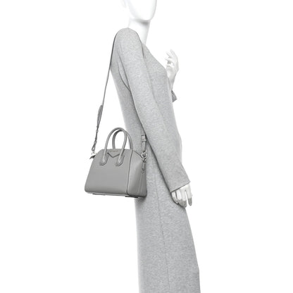 Sugar Goatskin Mini Antigona Pearl Grey