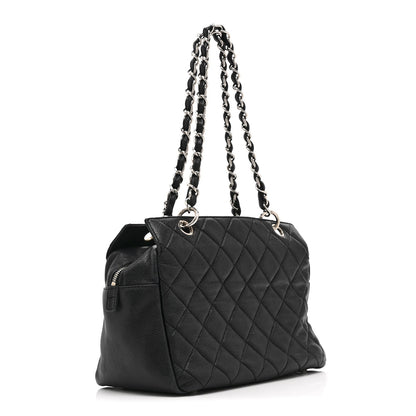 Caviar Quilted Petit Timeless Tote PTT Black