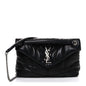 Lambskin Quilted Small Loulou Puffer Monogram Chain Satchel Black