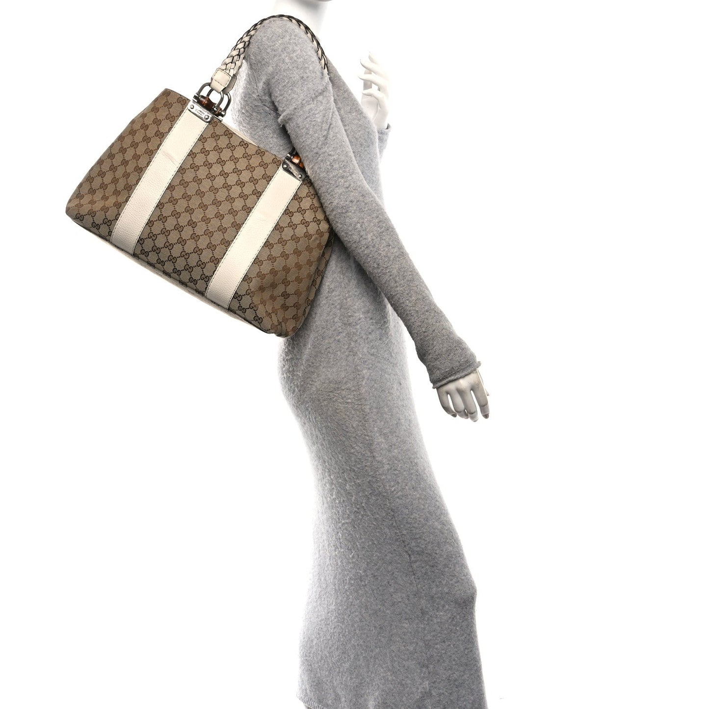 Monogram Medium Bamboo Bar Tote Off White