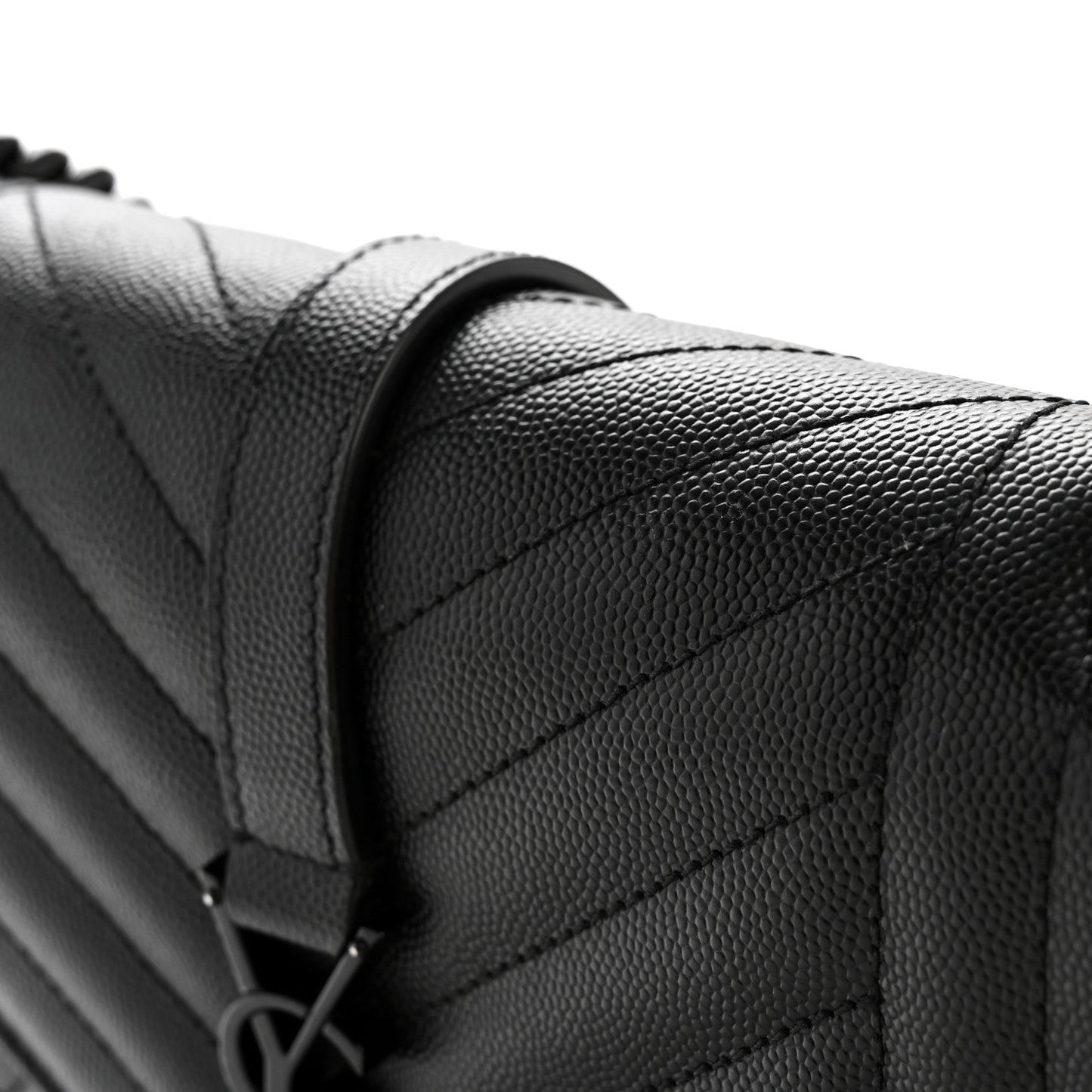 Grain De Poudre Textured Mixed Matelasse Triquilt Medium Monogram Monochrome Satchel Black