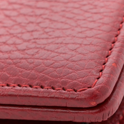 Dollar Calfskin Mini GG Marmont Chain Wallet Hibiscus Red