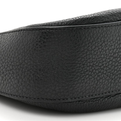 Vitello Phenix Zippered Messenger Hobo Black