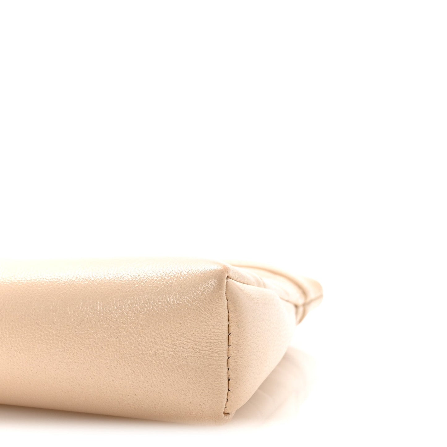 Shiny Crumpled Calfskin Quilted Nano 31 Shopping Bag Beige