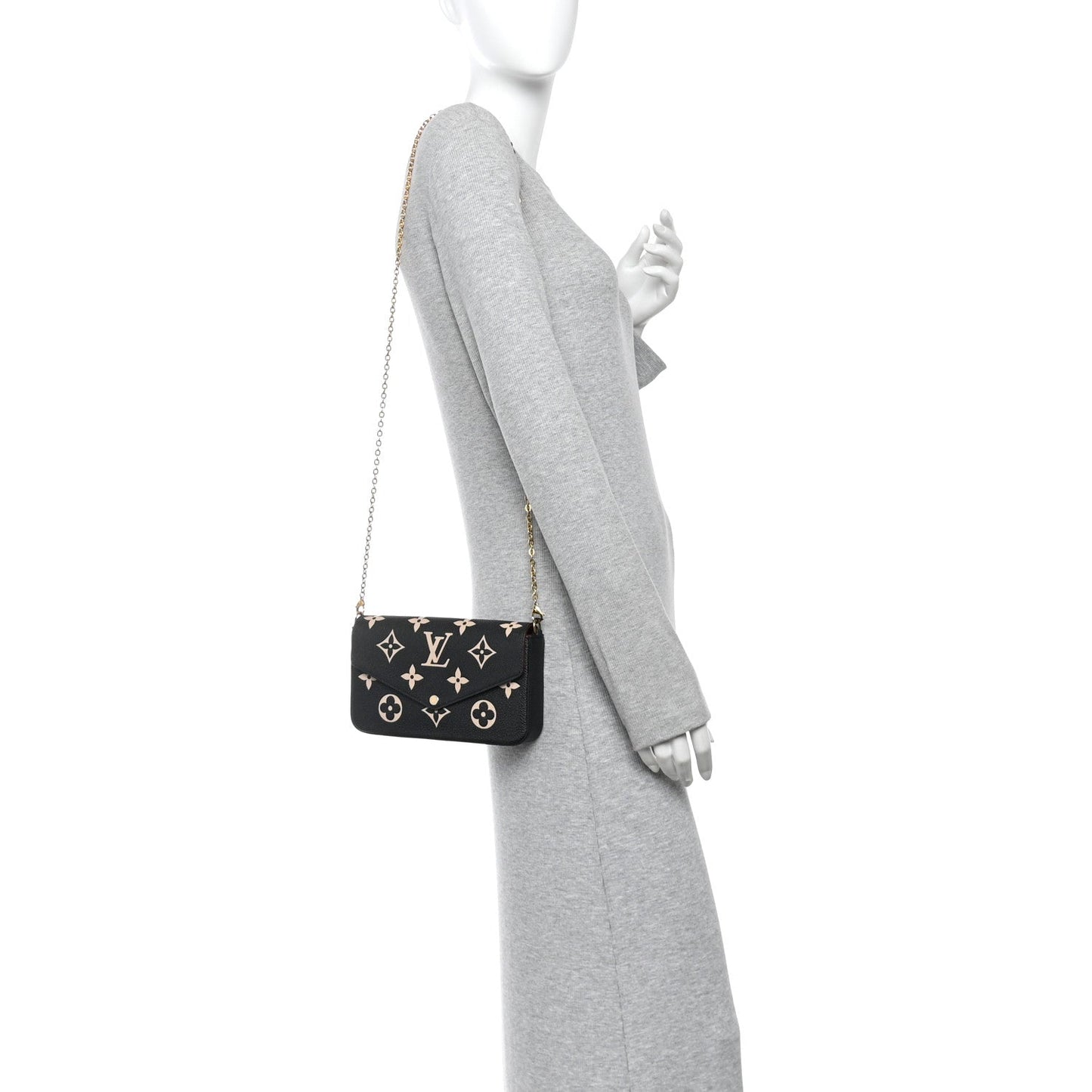 Empreinte Monogram Giant Felicie Pochette Black Beige