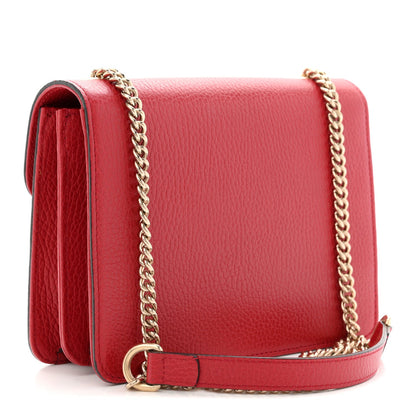 Dollar Calfskin Small Interlocking G Shoulder Bag Red
