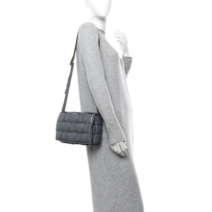 Nappa Maxi Intreccio Padded Cassette Crossbody Bag Thunder