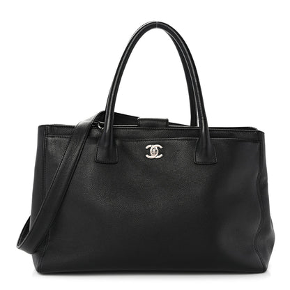 Calfskin Cerf Executive Shopper Tote Black