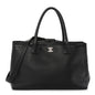 Calfskin Cerf Executive Shopper Tote Black
